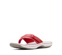 Clarks Women's Breeze Sea Flip Flop, New Red Synthetic, 9 B(M) US