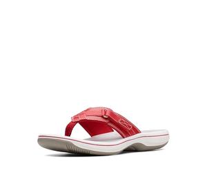 Clarks Women's Breeze Sea Flip Flop, New Red Synthetic, 9 B(M) US