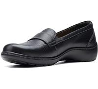 Clarks Women's Cora Daisy Loafer, Black Tumbled Leather