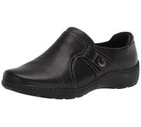 Clarks Women's Cora Poppy Loafers (Black Tumbled, 8)