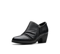 Clarks Women's Emily2 Braley Ankle Boot, Black Leather, 11 Wide