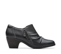 Clarks Women's Emily2 Braley Ankle Boot, Black Leather, 9.5 Wide
