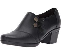 Clarks Women's Emslie Warren Slip-on Loafer,Black Leather,7 W US