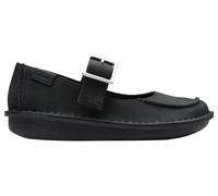 Clarks Women's Funny Bar Loafer Flat, Black Oily Lea, 37.5 EU