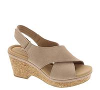 Clarks womens Giselle Cove Wedge Sandal, Sand Leather, 9 US