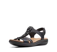 Clarks Women's Laurieann Kay Flat Sandal, Black Leather, Numeric_11