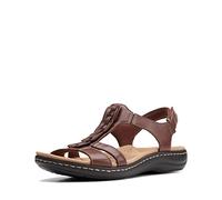 Clarks Women's Laurieann Kay Flat Sandal, Tan Leather, Numeric_9_Point_5