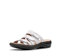Clarks Women's Leisa Cacti Slide Sandal, White Leather, 12 M US