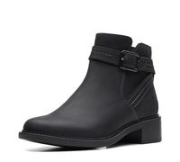 Clarks Women's Maye Strap Ankle Boot, 6 UK, Cuir Noir, 37 EU