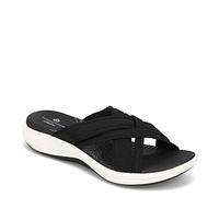 Clarks Women's Mira Isle Slide Sandal, Black Textile, 9