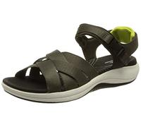 Clarks Women's Mira Tide Flat Sandal, Olive foncé, 37 EU