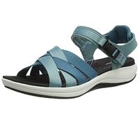 Clarks Women's Mira Tide Flat Sandal, Teal Combi, 37 EU