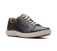 Clarks Women's Nalle Lace Sneaker, Cuir Noir, 37.5 EU
