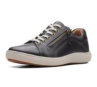Clarks Femme Nalle Lace Sneaker, Cuir Noir, 37.5 EU