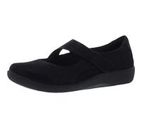 CLARKS Women's Sillian Bella Mary Jane Flat,Black Synthetic,8 M US