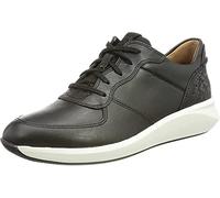 Clarks Women's Un Rio Sprint Black Leather/Snake Combi 9 M