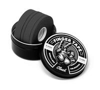 Clask Kit Finger Tape résistant de 4 rouleaux (54 m) et 2 largeurs | Sparadrap de sport pour doigts 100 % coton respirant et facile à couper | Idéal pour l'escalade, le crossfit et le handball (Noir)