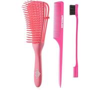 Class Brush Kids,3-piece set,detangler,child hair,detangler brush,baby hair brush,tail comb,pink,afro,kinky,wavy,wet hair,gifts