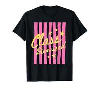 Class Dismissed Retro Pink Stripes Funny Last Day Summer T-Shirt
