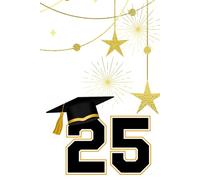 Class of 2025 Graduation Journal - Black and Gold Senior Notebook with Cap Design - Inspirational Gift for High School or College Graduate - Versatile ... with Date Space, 6"x9", Eco-Friendly Design