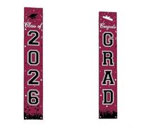 Class Of 2026 Commemorative Banner In Polyester Fabric For Graduation Party Supplies And Ceremony Decoration Applications(B)