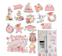 Class of 2026 Magnets, Graduation Cruise Door Stickers, Strong Waterproof Hold, Festive Refrigerator Decorations, Easy Removable Party Decor, Suitable for Car School Dorm Outdoor Indoor Use