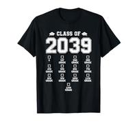 Class of 2039 Grow with me Checklist Maternelle 12e année T-Shirt