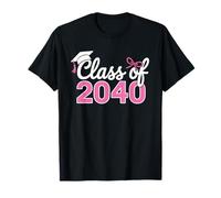 Class of 2040 Grow with Me Nœud Coquette Rose pour Maternelle T-Shirt