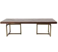 CLASS - Table basse de salon bois et laiton Marron foncé