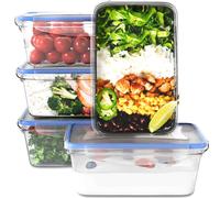 classbach® Boîtes de conservation avec couvercle | Set de 5 pièces | 100% étanche | Meal Prep Boxes | Convient pour micro-ondes lave-vaisselle congélateur | C-FHD 4007 K