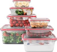 classbach® Boîtes de conservation avec couvercle | Set de 7 pièces | 100% étanche | Meal Prep Boxes | Convient pour micro-ondes lave-vaisselle congélateur | C-FHD 4008 K