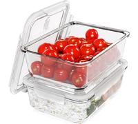 classbach® Boîtes de conservation en verre avec couvercle | Set de 2 pièces | Convient pour micro-ondes lave-vaisselle congélateur four | Meal Prep Boxes verre | C-FHD 4024 G