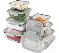 classbach® Boîtes de conservation en verre avec couvercle | Set de 7 pièces | Convient pour micro-ondes lave-vaisselle congélateur four | Meal Prep Boxes verre | C-FHD 4010 G