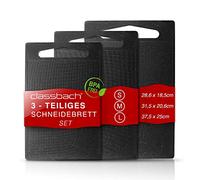 classbach® Set de 3 planches à découper en plastique, convient au lave-vaisselle, planche à découper de cuisine avec rainure à jus sans BPA en plastique PP, convient aux aliments, aspect marbre