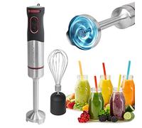 classbach® Set mixeur plongeant, Set mixeur à main 2en1 incl. fouet + mixeur plongeant, Smoothies, cocktail, purée de bébé & crème fouettée,Acier inoxydable, 1000 Watt, C-SMS 4001 inox