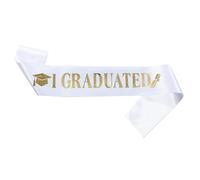 e 2025 Echarpe de Graduation Écharpe de Remise de Diplome Graduation Sash Décoration de fête pour l'école Graduation Party Sash Université Décoration de Remise de Diplôme (02-White, S)