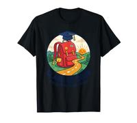 E 2039 The Journey Life Academic Backpacker Student T-Shirt