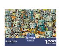 Classe des Émotions des Robots Puzzle en Bois Imperméable DIY Puzzles De 1000 Pièces pour Adultes Cadeaux Défi Et Casse-tête Jeux De Stimulants