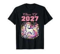 Classe Senior 2027 Jolie Licorne Florale diplômée du lycée T-Shirt