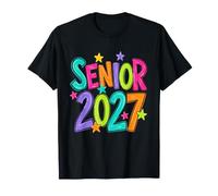 Classe Senior de 2027 Fun Preppy Stars High School Graduate T-Shirt