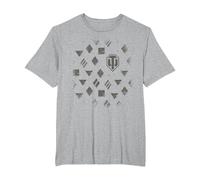 Classes de Chars World of Tanks T-Shirt, Homme Grandes Tailles, Gris Chiné, 2X Tall