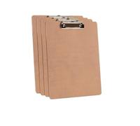 Classeur 1/4 pièces A4 en bois dossier conseil bloc-notes pince peinture Portable for bureau école pour papier d'écriture Memo des dossiers(Wooden-4pcs)