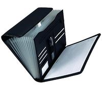 Classeur 12 Trieurs accordeon "VADO" format A4 simili cuir Noir