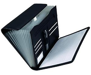 Classeur 12 Trieurs accordeon "VADO" format A4 simili cuir Noir