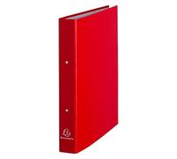 EXACOMPTA Classeur rembordé polypropylène 2 anneaux 30mm A4 Dos de 40 mm Rouge