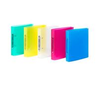 Classeur 2 anneaux plastifié Propyglass Viquel 17 x 22 - Dos 3.5 cm couleurs assorties vives