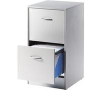 Classeur 2 Tiroirs Pour 50 Dossiers Suspendus 41,4 x 76,4 x 44 cm - Aluminium - L 41.4 x l 44 x H 76.4 cm Blanc G