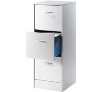 Classeur 3 Tiroirs Pour 75 Dossiers Suspendus 41,4 x 108,4 x 44 cm - Aluminium - L 41.4 x l 44 x H 108.4 cm Blanc G