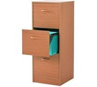 Classeur 3 Tiroirs Pour 75 Dossiers Suspendus 41,4 x 108,4 x 44 cm - Hêtre - L 41.4 x l 44 x H 108.4 cm Blanc G