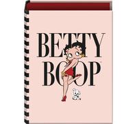 Classeur 4 Anneaux - Capacité 250 Feuilles, Format Folio (26,4 X 34 Cm), Dos 6 Cm, Anneaux 40 Mm, Couverture Extra Rigide, Fournitures Scolaires - Betty Boop - Rose